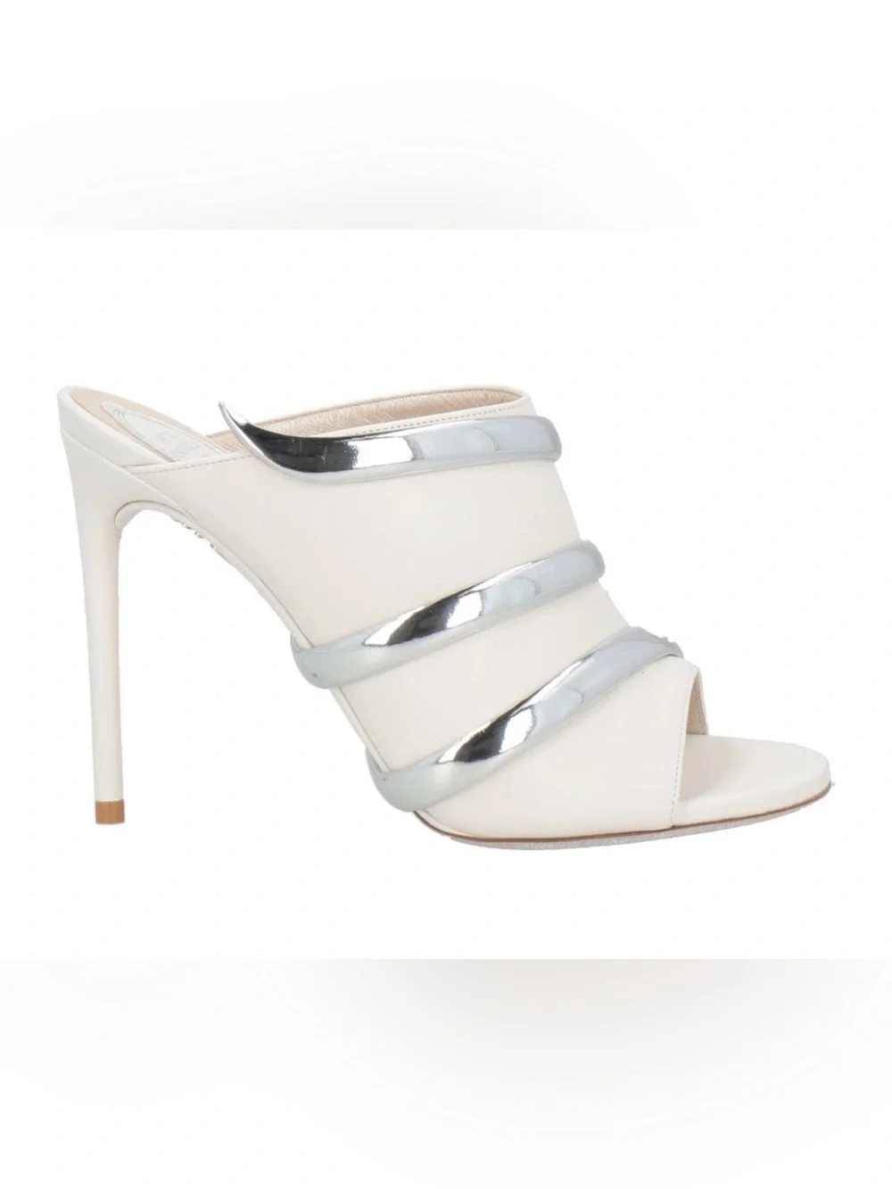RENE CAOVILLA Leather Mule Sandals US7 UK4 EU37 $1370 NIB